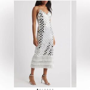 Saylor Suni Sequin Fringe Cocktail Dress